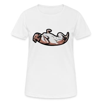 Rhodesian Ridgeback Yoga Rhodesian Ridgebacks - T-shirt respirant Femme - blanc - Devant - AI Model Female 172 dark (172cm)