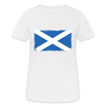 Schottland Flagge Vintage Urlaub Alba Used Look GB - Frauen T-Shirt atmungsaktiv - Weiß - Vorne - AI Model Female 172 dark (172cm)