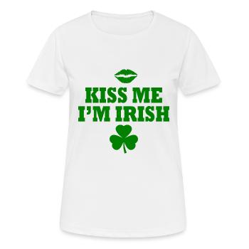 Kiss me im irish - Frauen T-Shirt atmungsaktiv - Weiß - Vorne - AI Model Female 172 dark (172cm)