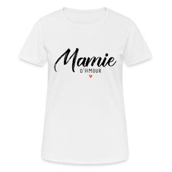 Mamie d'Amour cadeau grand-mère mamie - T-shirt respirant Femme - blanc - Devant - AI Model Female 172 dark (172cm)