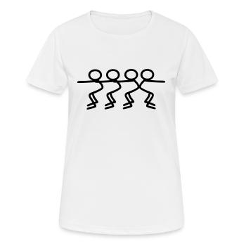 Strichmännchen 3 gegen 1 - Frauen T-Shirt atmungsaktiv - Weiß - Vorne - AI Model Female 172 dark (172cm)