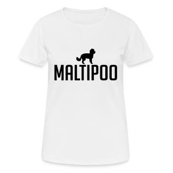 Maltipoo Race de chien Chiens Wilsigns - T-shirt respirant Femme - blanc - Devant - AI Model Female 172 dark (172cm)