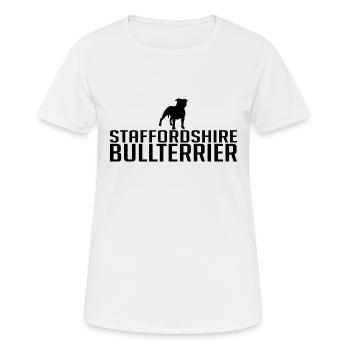 Staffordshire Bullterrier Hunderasse Hund Hunde - Frauen T-Shirt atmungsaktiv - Weiß - Vorne - AI Model Female 172 dark (172cm)