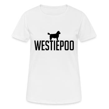 Westiepoo Races de chiens Chiens Chiens Wilsigns - T-shirt respirant Femme - blanc - Devant - AI Model Female 172 dark (172cm)