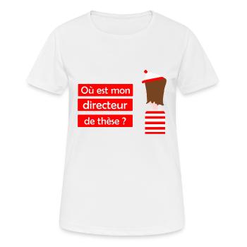 Charlie Directeur de thèse - T-shirt respirant Femme - blanc - Devant - AI Model Female 172 dark (172cm)