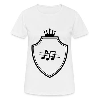 Musik Noten Wappen - Frauen T-Shirt atmungsaktiv - Weiß - Vorne - AI Model Female 172 dark (172cm)