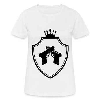 Armoiries du pistolet - T-shirt respirant Femme - blanc - Devant - AI Model Female 172 dark (172cm)