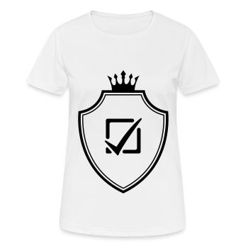 Häkchen Wählen Wappen - Frauen T-Shirt atmungsaktiv - Weiß - Vorne - AI Model Female 172 dark (172cm)