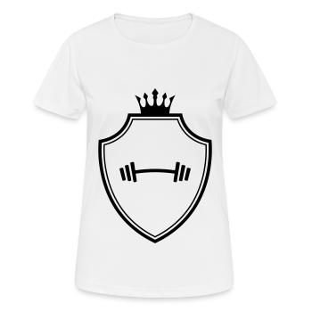 Hantel Gewichte Wappen - Frauen T-Shirt atmungsaktiv - Weiß - Vorne - AI Model Female 172 dark (172cm)