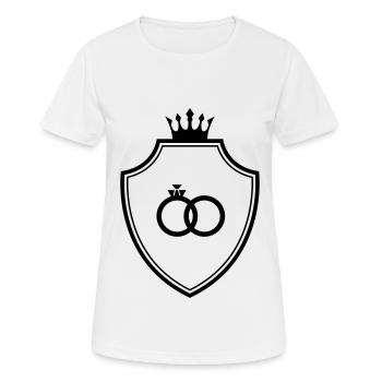 Anneaux de mariage Bague Armoiries Mariage - T-shirt respirant Femme - blanc - Devant - AI Model Female 172 dark (172cm)
