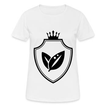 Armoiries de l’écologie des feuilles - T-shirt respirant Femme - blanc - Devant - AI Model Female 172 dark (172cm)