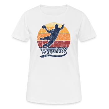 Handball Sprungwurf Handballspieler und Handballer - Frauen T-Shirt atmungsaktiv - Weiß - Vorne - AI Model Female 172 dark (172cm)