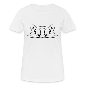 Nilpferd - Frauen T-Shirt atmungsaktiv - Weiß - Vorne - AI Model Female 172 dark (172cm)