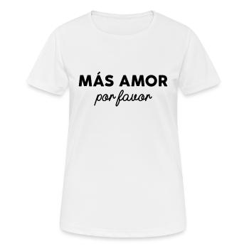Más Amor Por Faveur - T-shirt respirant Femme - blanc - Devant - AI Model Female 172 dark (172cm)