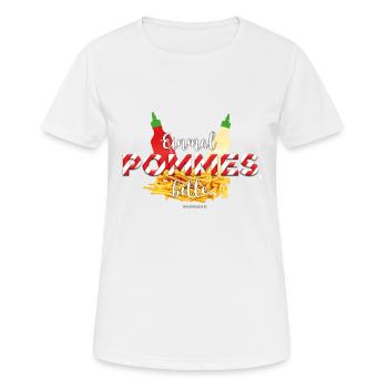 Pommes Schranke T-Shirt Design - Frauen T-Shirt atmungsaktiv - Weiß - Vorne - AI Model Female 172 dark (172cm)
