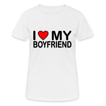I love my boyfriend - T-shirt respirant Femme - blanc - Devant - AI Model Female 172 dark (172cm)