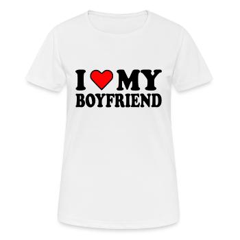 I love my boyfriend - T-shirt respirant Femme - blanc - Devant - AI Model Female 172 dark (172cm)