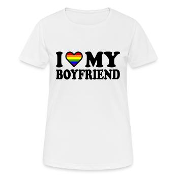 I love my boyfriend - Women's Breathable T-Shirt - white - Front - AI Model Female 172 dark (172cm)
