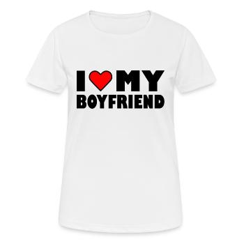 I love my boyfriend - Frauen T-Shirt atmungsaktiv - Weiß - Vorne - AI Model Female 172 dark (172cm)