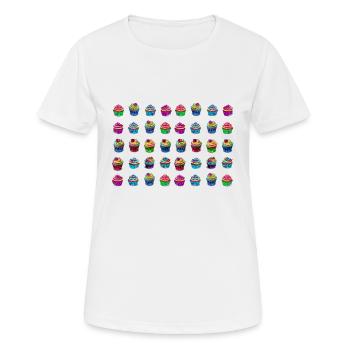 Beaucoup de tartelettes muffins colorées - T-shirt respirant Femme - blanc - Devant - AI Model Female 172 dark (172cm)