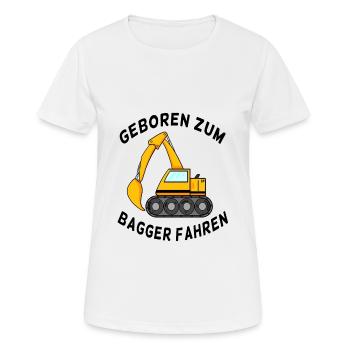 Neugeborenes Geschenk Bagger Spruch - Frauen T-Shirt atmungsaktiv - Weiß - Vorne - AI Model Female 172 dark (172cm)