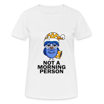 Le lève-tôt Hibou Dormir - T-shirt respirant Femme - blanc - Devant - AI Model Female 172 dark (172cm)