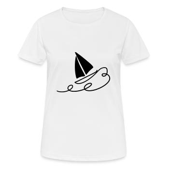 Segler Welle Segeln Segelsport - Frauen T-Shirt atmungsaktiv - Weiß - Vorne - AI Model Female 172 dark (172cm)