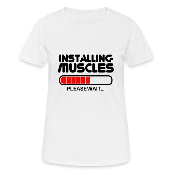 Installing Muscles - T-shirt respirant Femme - blanc - Devant - AI Model Female 172 dark (172cm)