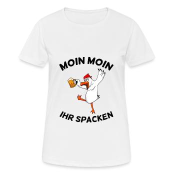 Betrunkene Möwe - Frauen T-Shirt atmungsaktiv - Weiß - Vorne - AI Model Female 172 dark (172cm)