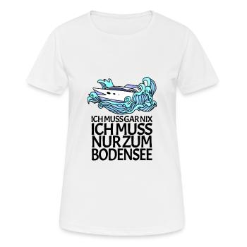 Bodensee - Frauen T-Shirt atmungsaktiv - Weiß - Vorne - AI Model Female 172 dark (172cm)