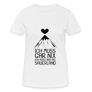Sauerland Nordrhein-Westfalen - Frauen T-Shirt atmungsaktiv - Weiß - Vorne - AI Model Female 172 dark (172cm)