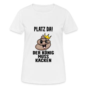 Kacke König - Frauen T-Shirt atmungsaktiv - Weiß - Vorne - AI Model Female 172 dark (172cm)