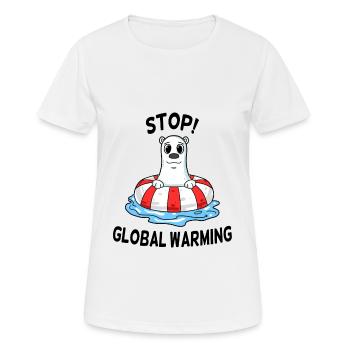 Klimawandel Klimaschutz - Frauen T-Shirt atmungsaktiv - Weiß - Vorne - AI Model Female 172 dark (172cm)