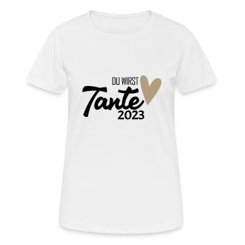 Tante 2023 - Werdende Tante - Tante werden - Frauen T-Shirt atmungsaktiv - Weiß - Vorne - AI Model Female 172 dark (172cm)