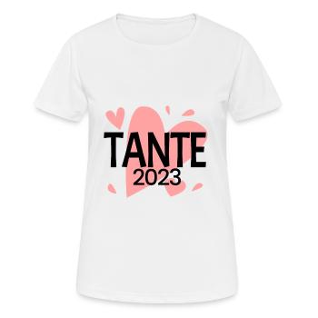 Tante 2023 - Werdende Tante - Tante werden - Frauen T-Shirt atmungsaktiv - Weiß - Vorne - AI Model Female 172 dark (172cm)
