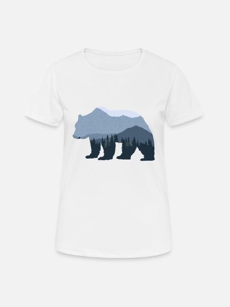 Forest Bear - Women's Breathable T-Shirt - white