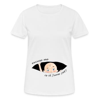 Entschuldigung, ist es schon Juni? - Frauen T-Shirt atmungsaktiv - Weiß - Vorne - AI Model Female 172 dark (172cm)