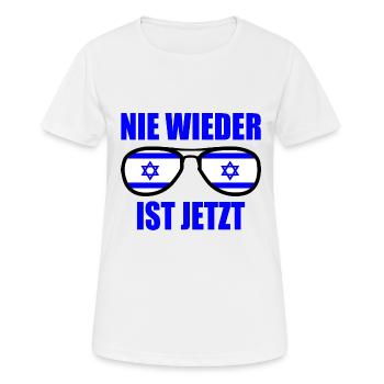 Nie wieder ist jetzt - Frauen T-Shirt atmungsaktiv - Weiß - Vorne - AI Model Female 172 dark (172cm)