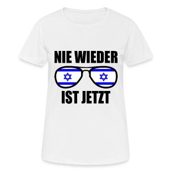 Nie wieder ist jetzt - Frauen T-Shirt atmungsaktiv - Weiß - Vorne - AI Model Female 172 dark (172cm)