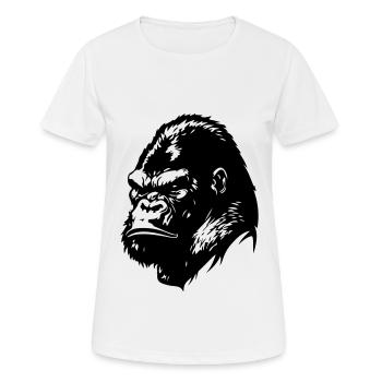 Gorilla Kopf - Frauen T-Shirt atmungsaktiv - Weiß - Vorne - AI Model Female 172 dark (172cm)
