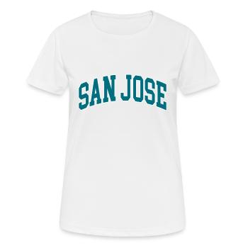 San Jose blue white - Frauen T-Shirt atmungsaktiv - Weiß - Vorne - AI Model Female 172 dark (172cm)