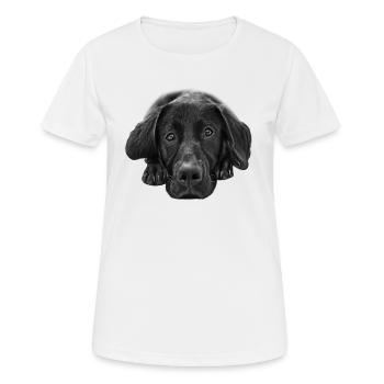 Hund Dog Süß Niedlich - Frauen T-Shirt atmungsaktiv - Weiß - Vorne - AI Model Female 172 dark (172cm)