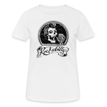 Rockabilly skull - Women's Breathable T-Shirt - white - Front - AI Model Female 172 dark (172cm)