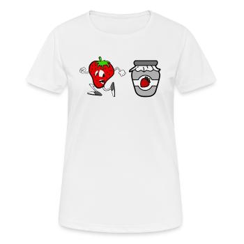 Fraise - Confiture - Fraise - T-shirt respirant Femme - blanc - Devant - AI Model Female 172 dark (172cm)
