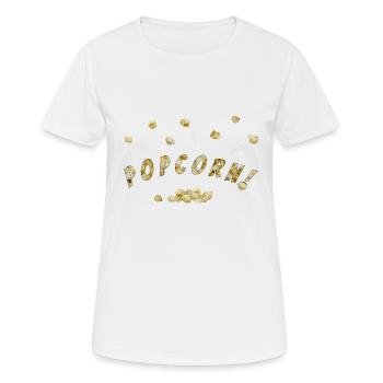Fliegendes Popcorn - Frauen T-Shirt atmungsaktiv - Weiß - Vorne - AI Model Female 172 dark (172cm)