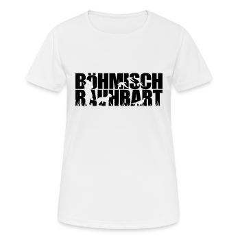 BÖHMISCH RAUHBART Jagdhunde Jagdhund Wilsigns - Frauen T-Shirt atmungsaktiv - Weiß - Vorne - AI Model Female 172 dark (172cm)