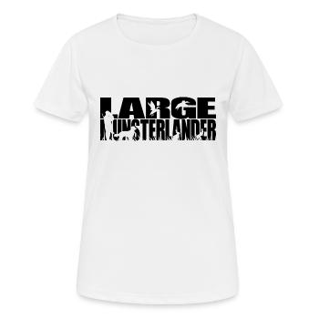 LARGE MUNSTERLANDER Jagdhunde Jagdhund Wilsigns - Frauen T-Shirt atmungsaktiv - Weiß - Vorne - AI Model Female 172 dark (172cm)