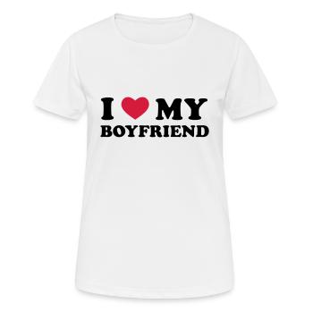 I Love My Boyfriend - Frauen T-Shirt atmungsaktiv - Weiß - Vorne - AI Model Female 172 dark (172cm)