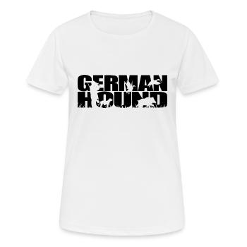 GERMAN HOUND Jagdhunde Jagdhund Wilsigns - Frauen T-Shirt atmungsaktiv - Weiß - Vorne - AI Model Female 172 dark (172cm)