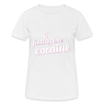 putain amour cocaïne cadeau fête des drogues cocaïne - T-shirt respirant Femme - blanc - Devant - AI Model Female 172 dark (172cm)
